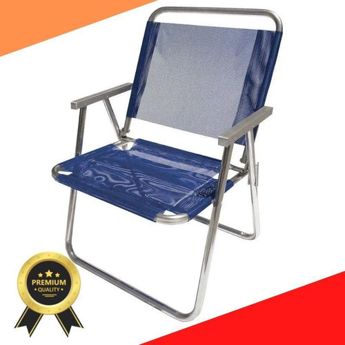 Silla de playa para balcón El. 130 kg, color azul real