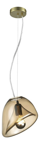 Pendente Miele Vidro Ambar Dourado E27 Bulbo Mie1pd01ab10 127/220v