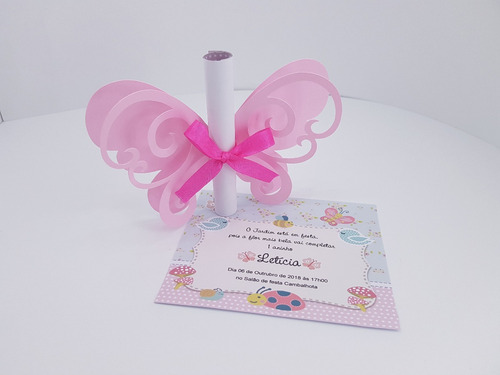 Imagem 5 de 5 de 15 Lindo Convite Personalizado Gaiolinha Jardim Encantado