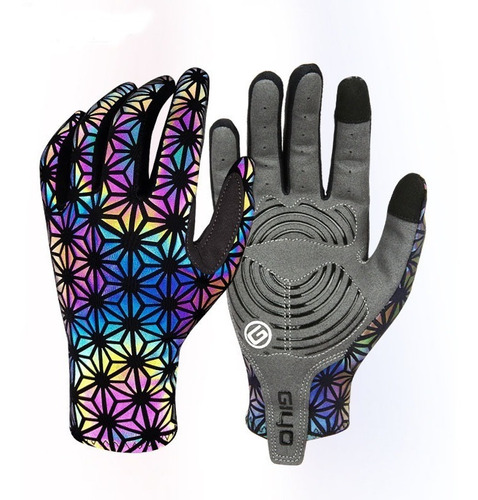 Guantes Giyo Para Ciclismo De Ruta O Montaña Color Arcoiris