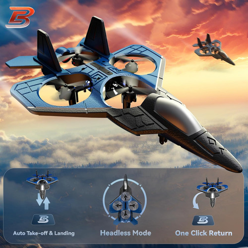 Dron De Juguete Caza Raptor F-22, Bezgar Luces Led, Función De Despegue Y Aterrizaje Vertical, Control De 2.4 Ghz