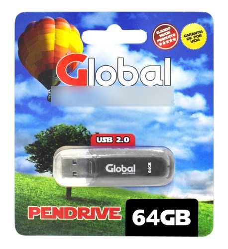 Pendrive Global Usb 64 Gb 2.0 C/ Capuchón