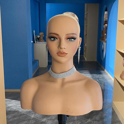 Cabeza De Maniquí Realista, Soporte De Exhibición De