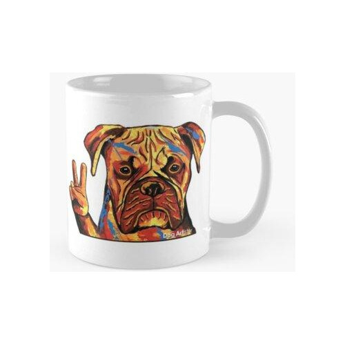 Taza Diseño De Pintura De Signo De La Paz De Boxeador Calida