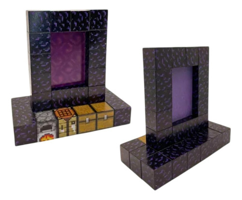 Bloques Magnéticos Minecraft - Portal Del Nether - 32 Piezas