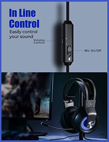 Auriculares Para Juegos Pc, Micrófono Giratorio 360 Con Can