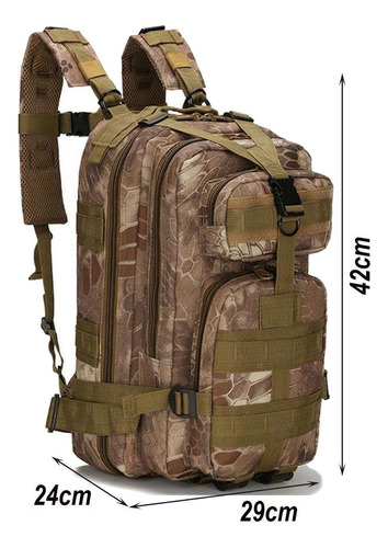 Mochila Lorben Camuflada Trekking Escolar 13 42x29x24cm