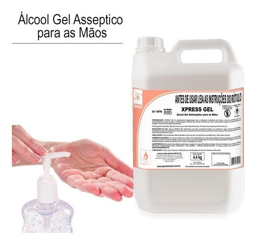 Álcool Gel - Xpress Gel Antisséptico Para As Mãos Spartan Fragrância Sem perfume