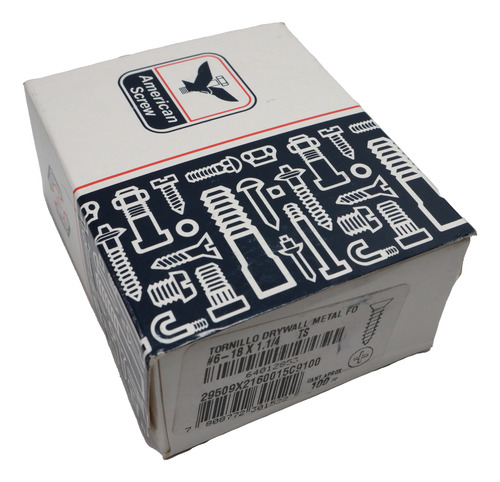 Torillo Drywall Punta Fina#6-18x1.1/4''100uds.american Screw