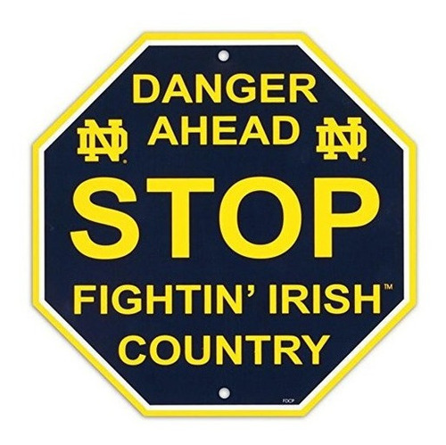 Fremont Die Ncaa Notre Dame Stop Sign, Talla Única,