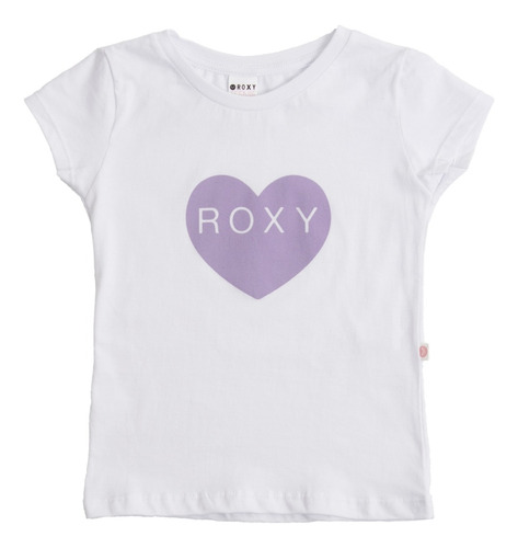 Remera Manga Corta Little Heart Roxy Blanca