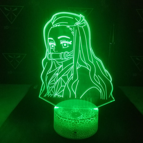Imagen 3 de 11 de Lampara De Mesa Nezuko Kamado Base Agrietada