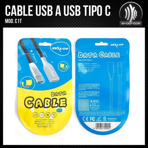 Cable Usb A Micro Usb Para Smartphone 1 Metro - Zealot C1m