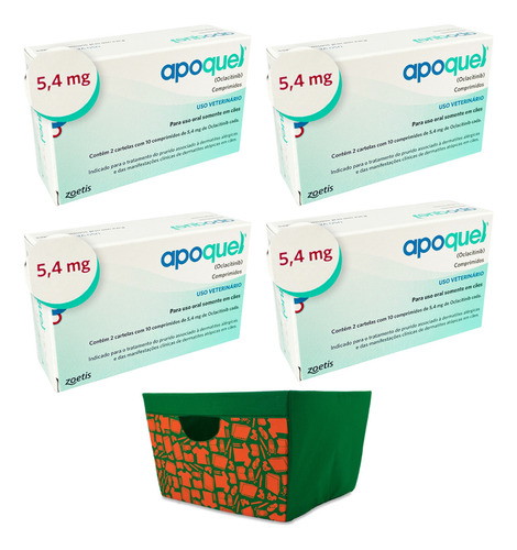 Kit 4 Apoquel 5,4mg Dermatite Alérgica Atópico Coceira Cães Cor Branco