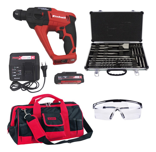 Combo Martelete Einhell Bateria 18v +kit Ferramentas+brindes