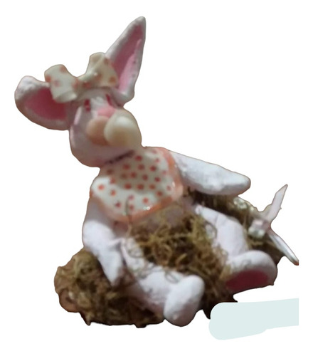 Conejos Con Base Tronco,porcelana Fría, Souvenirs Nacimiento