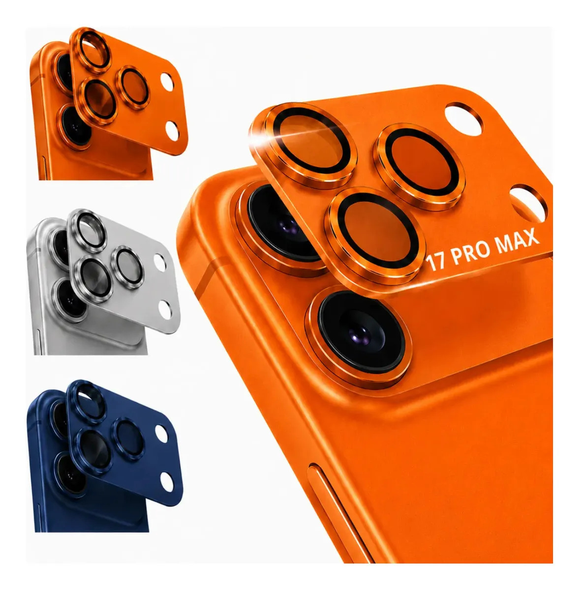 Protetor de Câmera para iPhone 17 Pro Max Laranja