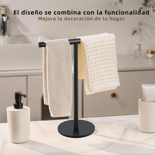 / Soporte Para Toallas De Mano En Forma De T, Toallero Negro