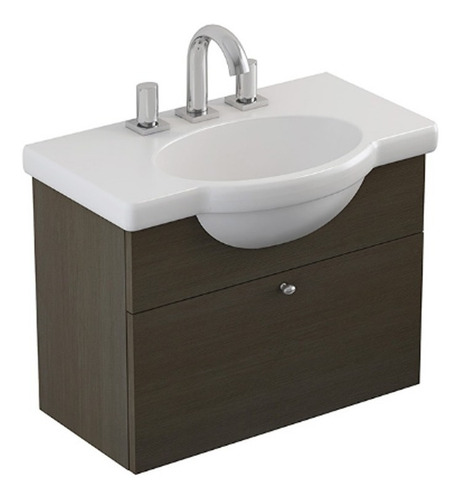 Vanitory Con Mueble Ferrum Venecia Colgar De 48cm Wengue 3ag