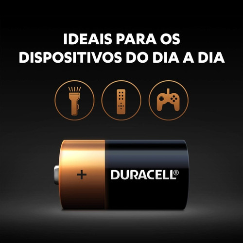 02 Pilhas C Média Lr14 Alcalina Duracell 1 Cartela