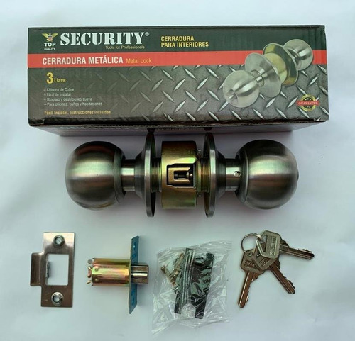 Cerradura P/puertas Pomo Metalico Security