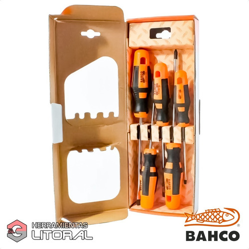Imagen 7 de 12 de Kit Juego Destornilladores Bahco 5 Piezas Premium Ergonómico