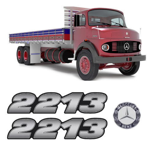 Kit Adesivos Compatível Caminhão Mercedes Benz 2213 Krt139