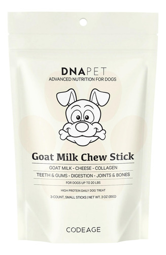 Leche De Cabra Chew Sticks Dna Pet Para Perros Con Alto Cont