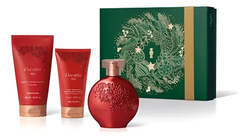 Kit Presente Natal Floratta Red 3 itens