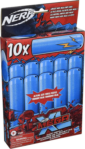 Nerf Mega Xl - Recambio De Dardos, Incluye 10 Dardos Silbado