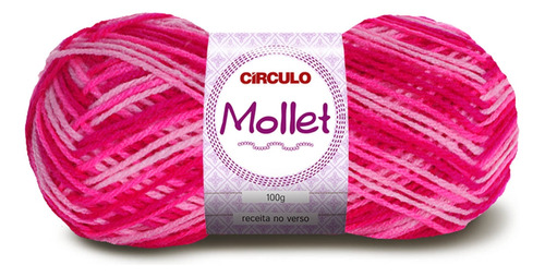 Lã Tricô Circulo Mollet 100gr 200m (500 Tex) 100% Acrílico Cor 9339# - Vibrante