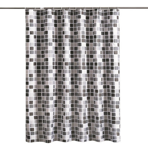 Cortina Ducha Baño Poliester Tela Lavable Modernas Mosaico