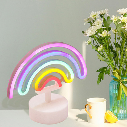 Linterna Led En V Con Luz De Neón Para Niña, Corazón, Decora