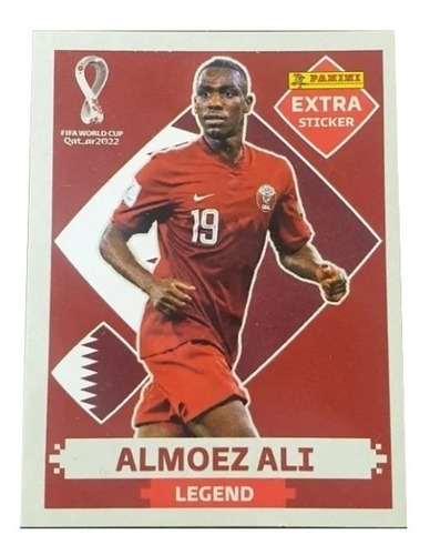 Lámina Almoez Ali Base Extra Sticker Panini Qatar 2022