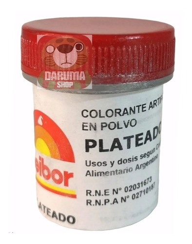 Imagen 1 de 4 de Colorante En Polvo Comestible Plateado Fleibor 4gr Belgrano