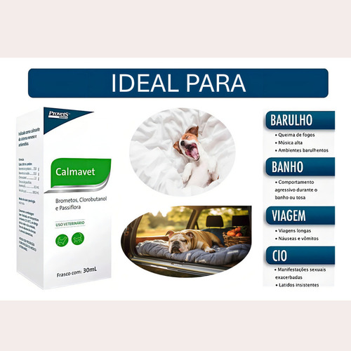 Calmavet 30ml Calmante Natural Para Cães E Gatos Provets