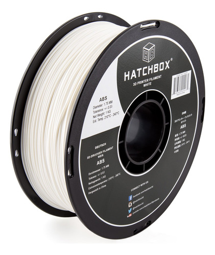 Hatchbox 3d Pla-1kg1.75-wht Filamento De Impresora 3d Pla, P