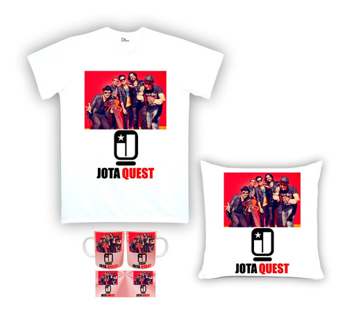 Imagem 1 de 1 de Kit Camiseta, Almofada E Caneca J Quest