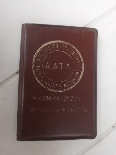 Carnet Vacio Asociacion Argentina Trabajadores Autonomos (Usado)