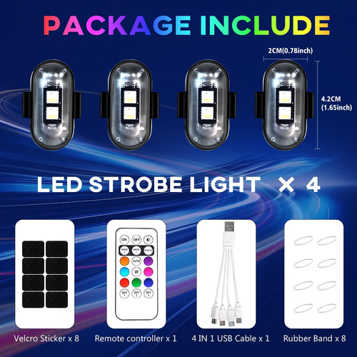 Luces Estroboscópicas Led Inalámbricas Impermeables, Luces 8
