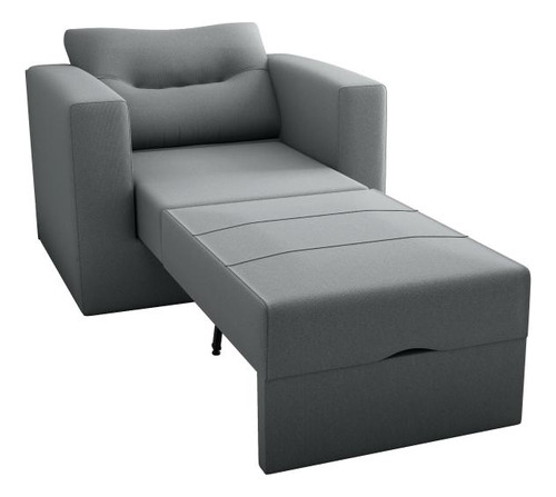 Sofá Cama Marissol 1 Lugar Suede Cinza