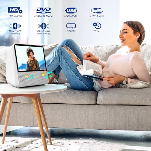 Roadom 9.8 Dvd Player Porttil Con Pantalla Hd Y Bluetooth