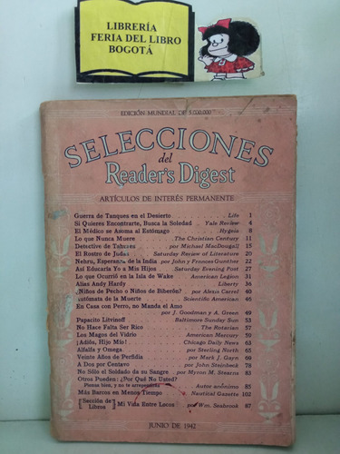 Selecciones Del Readers Digest - Junio De 1942 - Colección