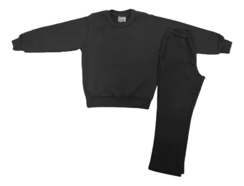 Conjunto Buzo Y Pantalón Jogging Frizado Negro