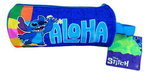 Cartuchera Stitch Disney Color Azul Tubo