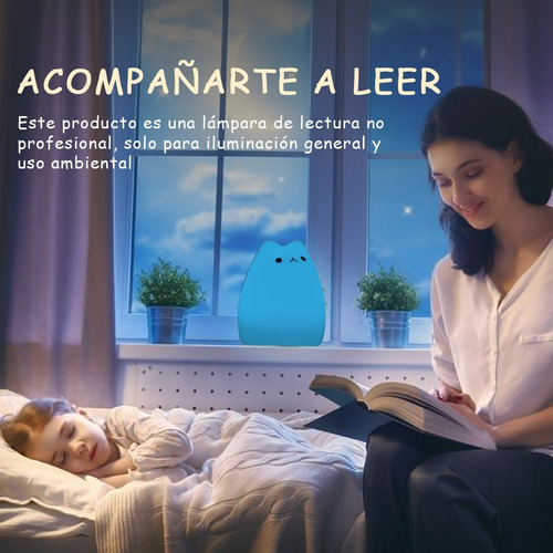 Imagen 5 de 7 de 7 Colores Lampara Luz Noche Led De Gato Para Bebes Y Niños