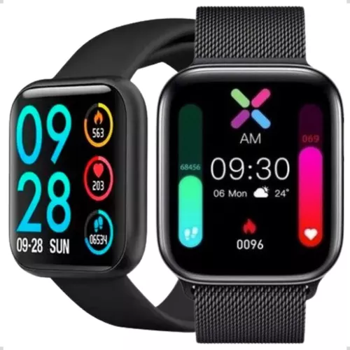 Smartwatch P80 Original Touch Screen Rosa + Pulseira Milanese Magnética + +  App Da Fit + Nota Fiscal