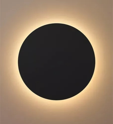 Plafon Aplique Eclipse Imdi Negro 60cm Led Calido