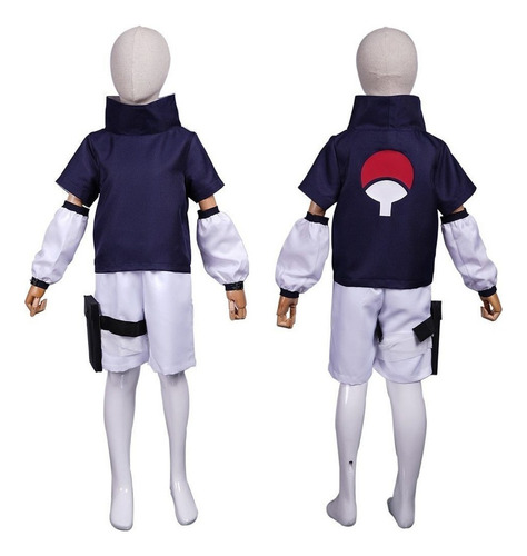 Naruto Uchiha Sasuke Azul Marino Niño Disfraz De Cosplay