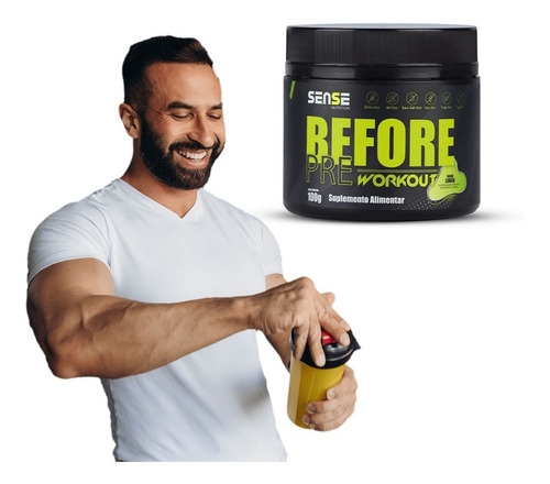 Kit 30 Pré Treino Before - Sense Nutrition Sabor Limão